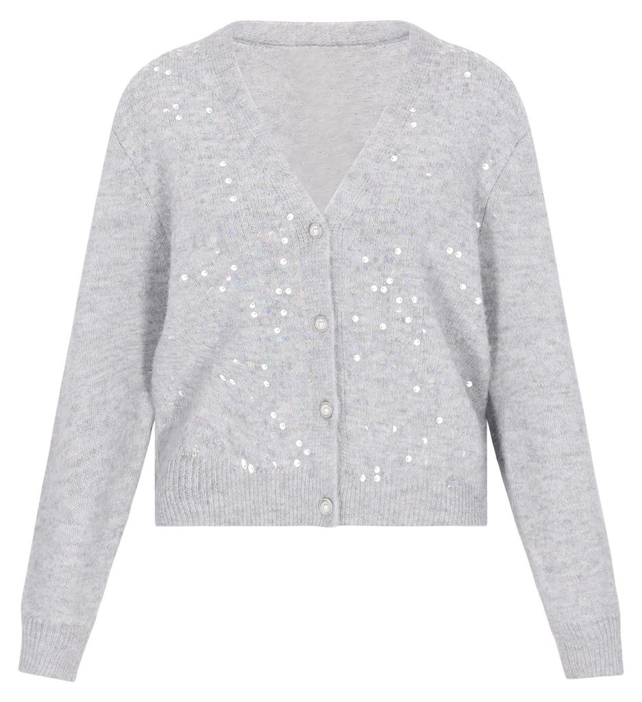 EVERA Damen Cardigan - Hellgrau Melange, M/L