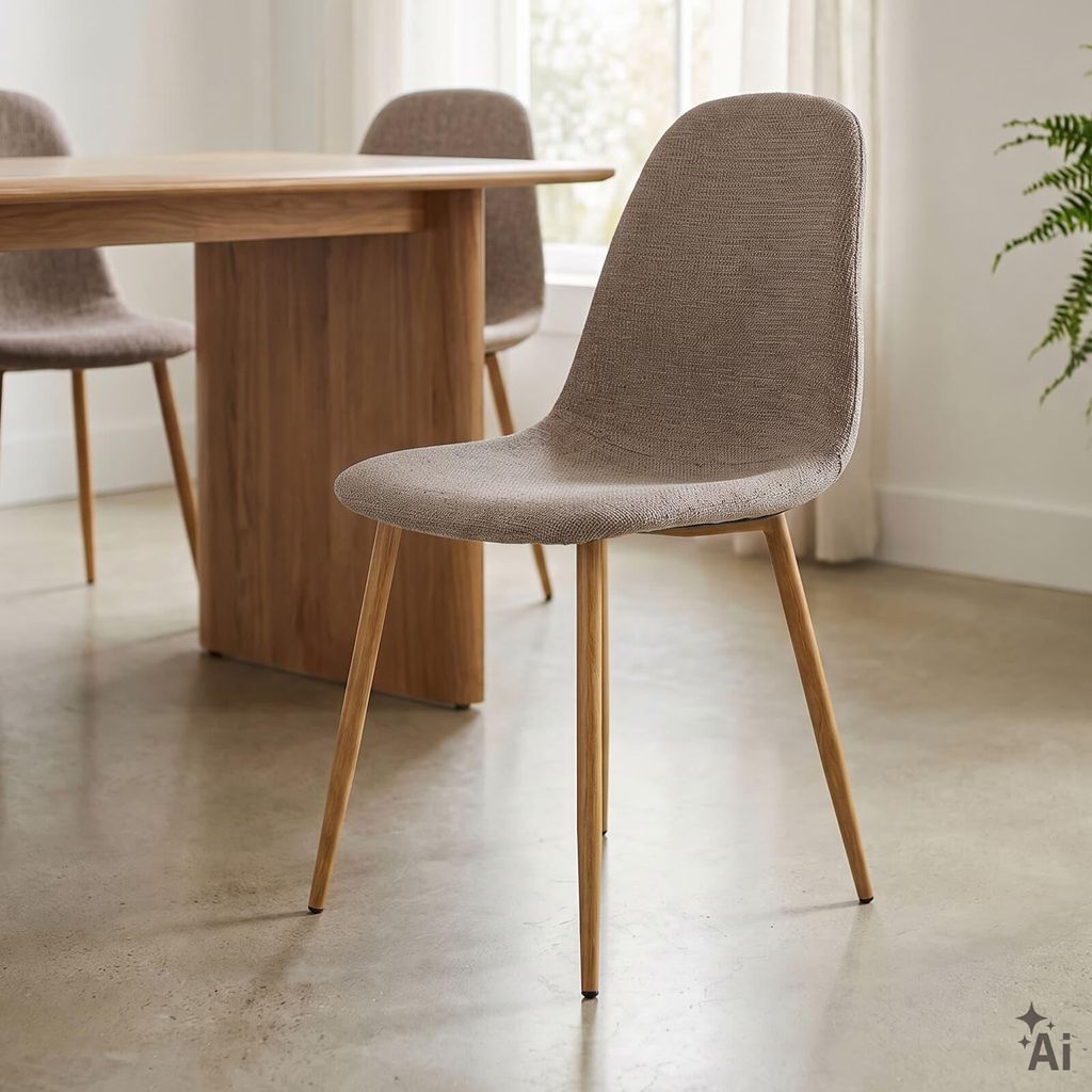 Esszimmerstühle PUNTA 4er Set, Stoffbezug - Greige Produktbild 