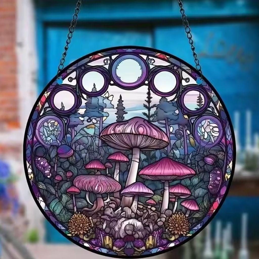 Sonnenfänger - Mushrooms/Typ2 im Buntglas-Stil KP31442
