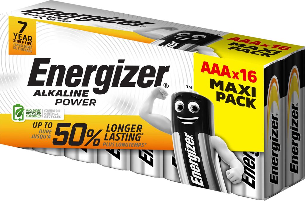 ENERGIZER Batterie Alkaline AAA (LR03) 1.5V (16er Blister) Zdjęcie produktu 
