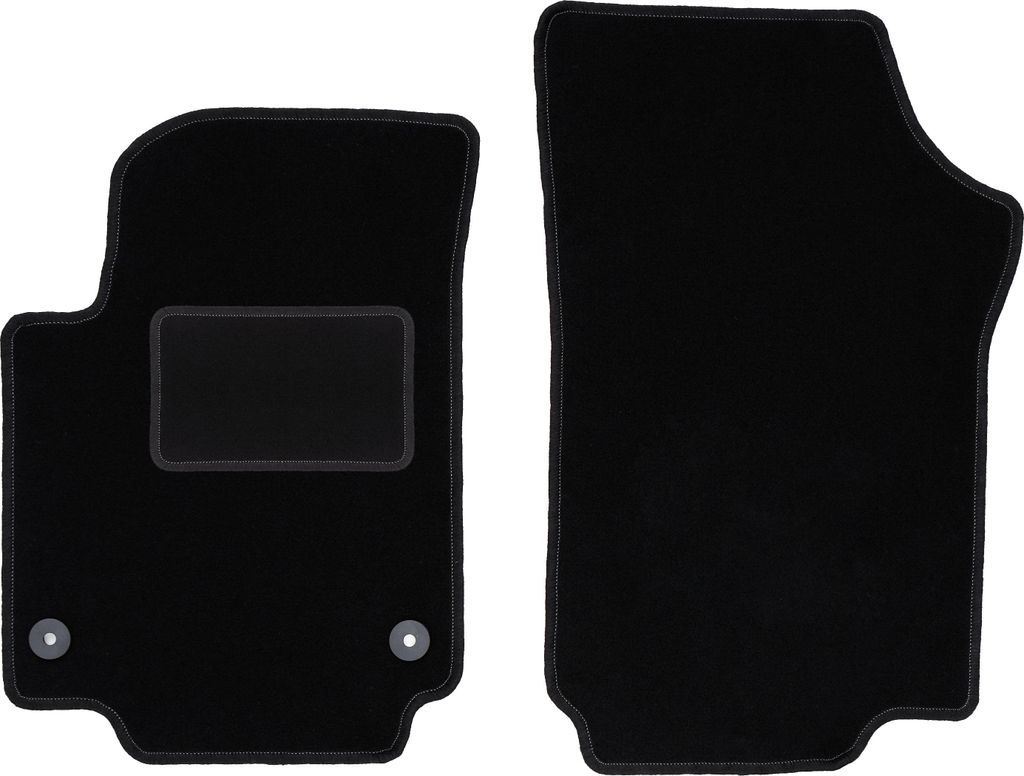 Velours-Fußmatten Vorne passend für Volkswagen Up! (Schrägheck, Bj. 2011-) – schwarz, passgenau, mit Befestigungen set 2 Stk. - STANDARD