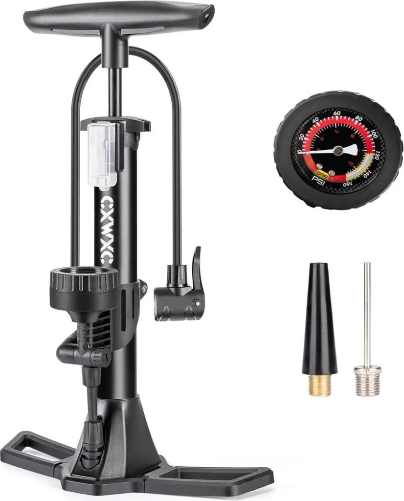 Pompe à pied universelle haute pression avec manomètre pour E-Bike