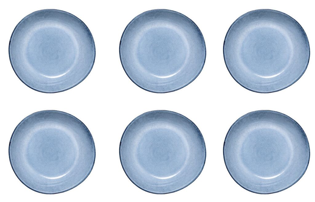 6x Suppenteller, Schale SANDRINE blau D. 22cm H. 5cm Keramik Bloomingville
