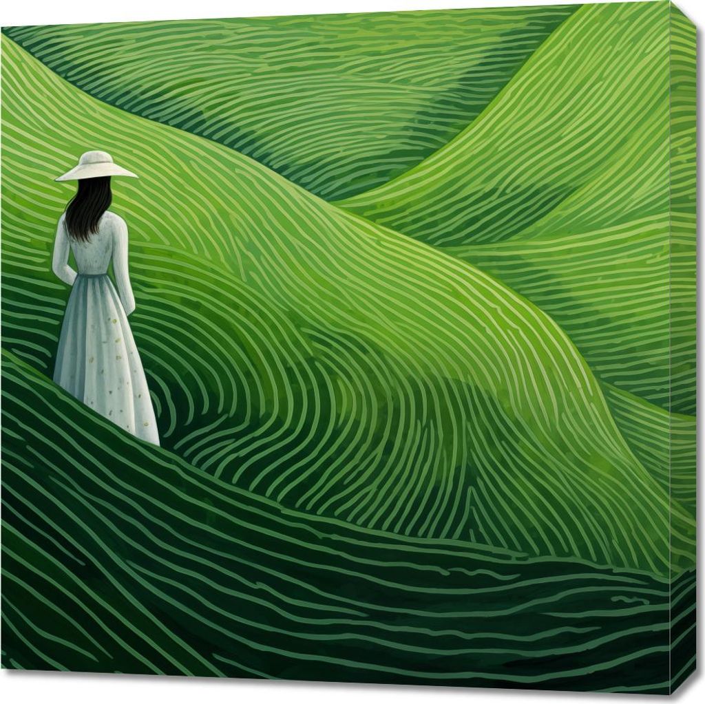 Bild 70x70cm Übergang über endlose Felder