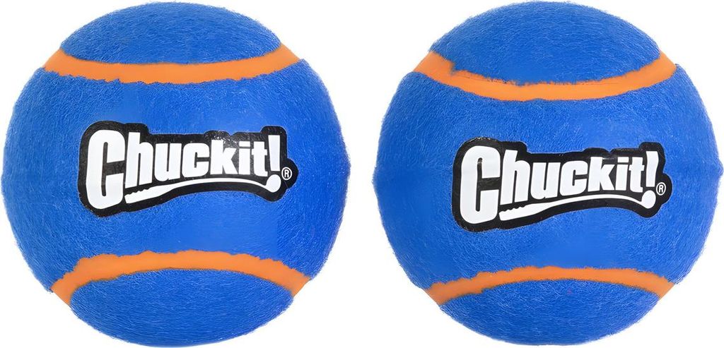 Chuckit Squeaker tennis ball lg 2pk