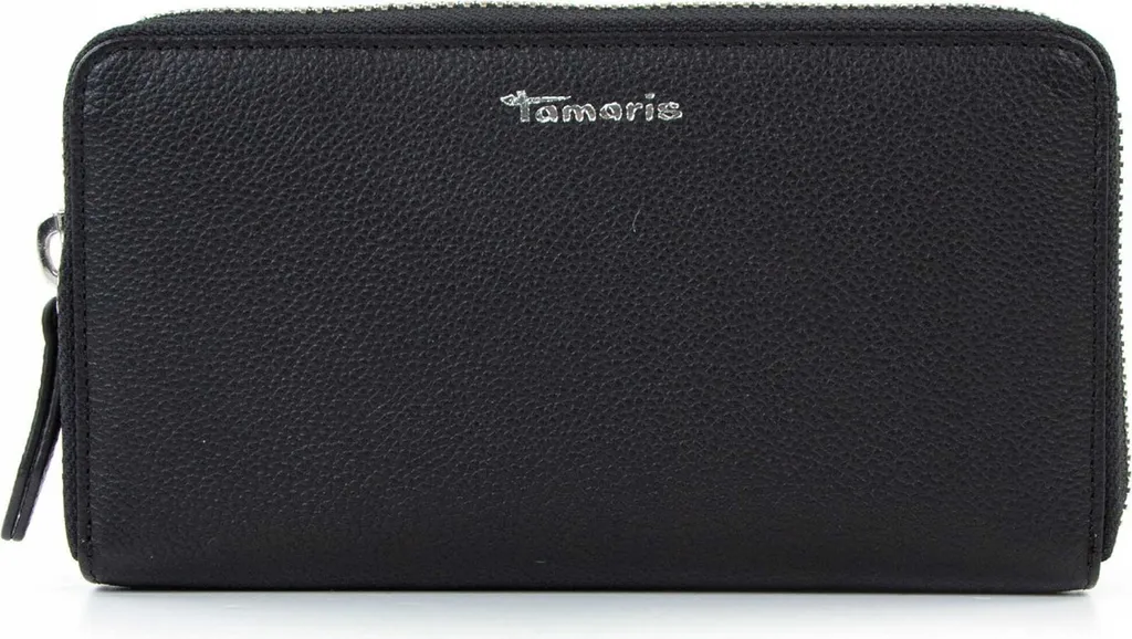 Porte-monnaie Tamaris Amanda en cuir véritable 19 cm noir élégant
