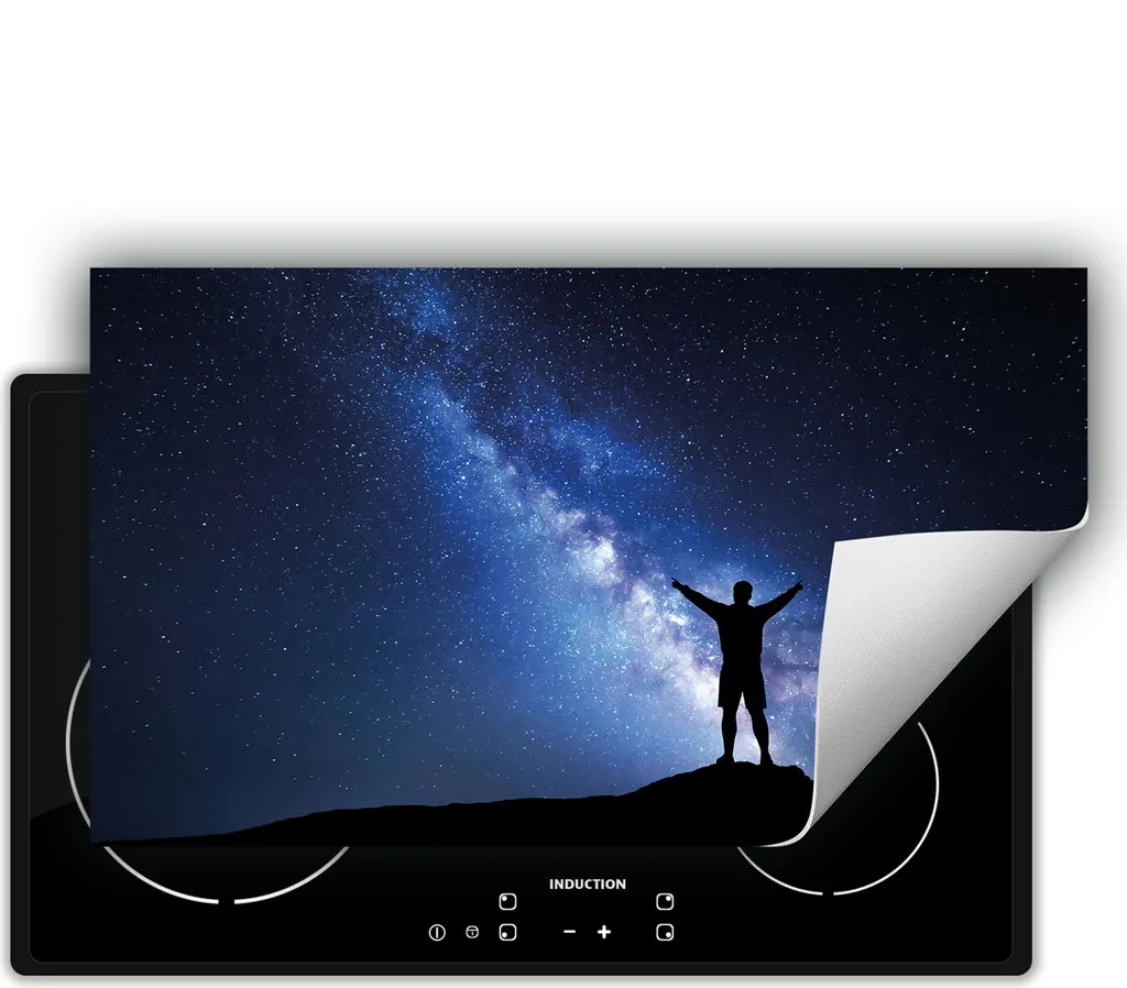 DarHaus Piastra di Copertura Stufa 90x52 cm | Tappetino Notte Stelle