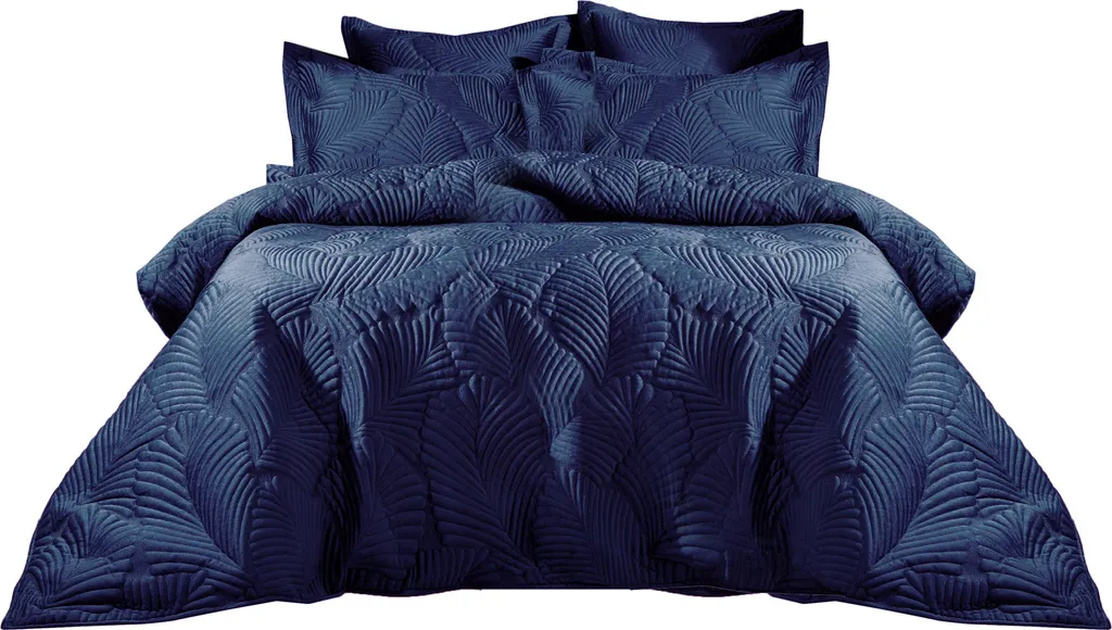 Set Copripiumino Palmeria Paoletti King Size | Blu Navy Quilted Velvet