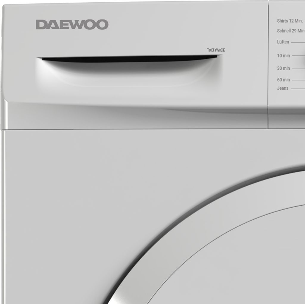 Daewoo Kondenstrockner 8 kg Weiß LED-Display DrumLight Produktbild 4