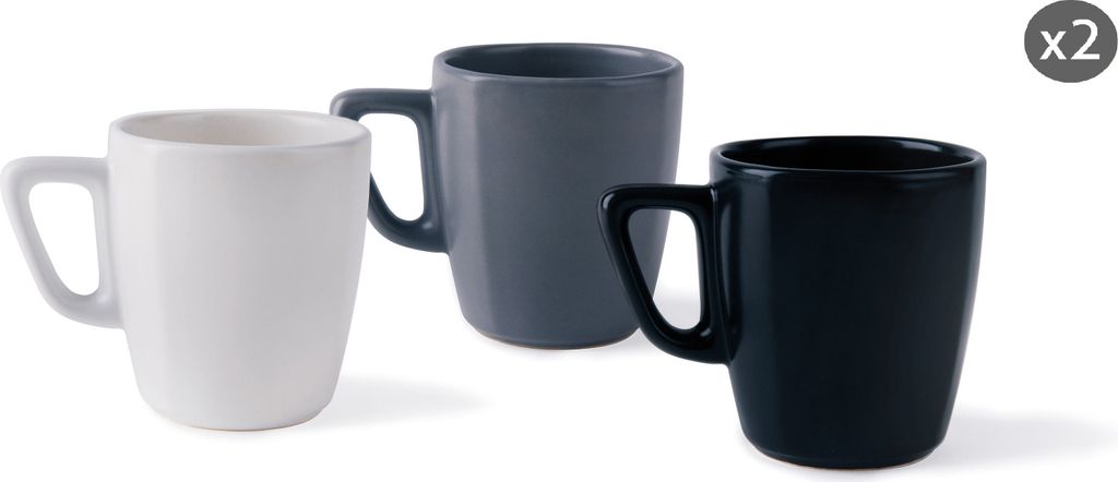 Excelsa set von 6 mugs Eclipse stoneware 25 cl bunt