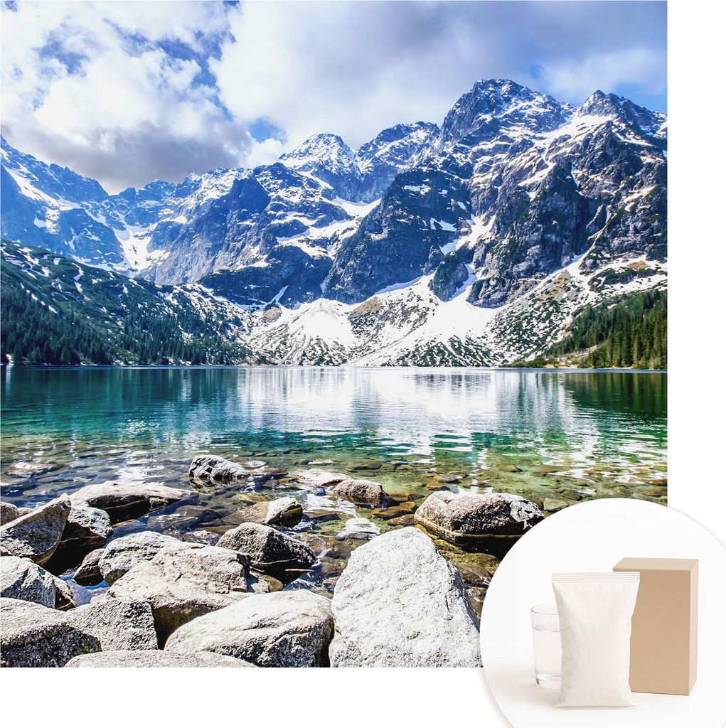 Fototapete - Wandbilder für Wohnzimmer - 250x250 cm - Dekorative Wandfolie - Modernes Design für Wanddekoration - Tapeten für Innenräume - Berg...