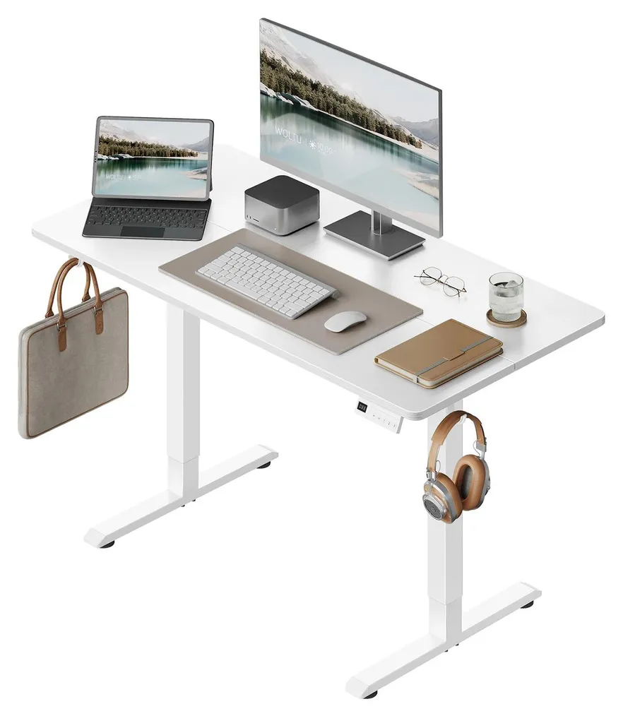 Bureau électrique blanc 80 cm : dites adieu au mal de dos au travail
