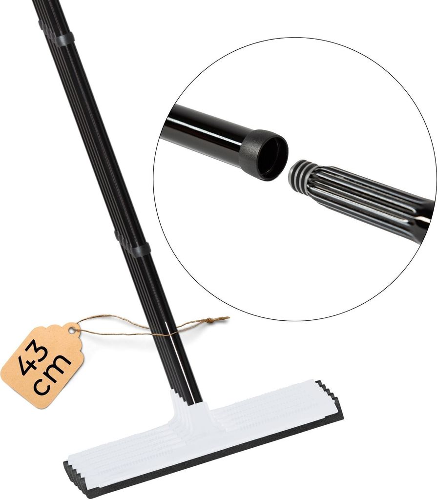 Novaliv 5x Wasserabzieher Boden Dusche Auto mit Teleskop Kunststoff 43cm Duschabzieher Abzieher Dusche Boden Abzieher Fenster Profi Wasserschieber ...