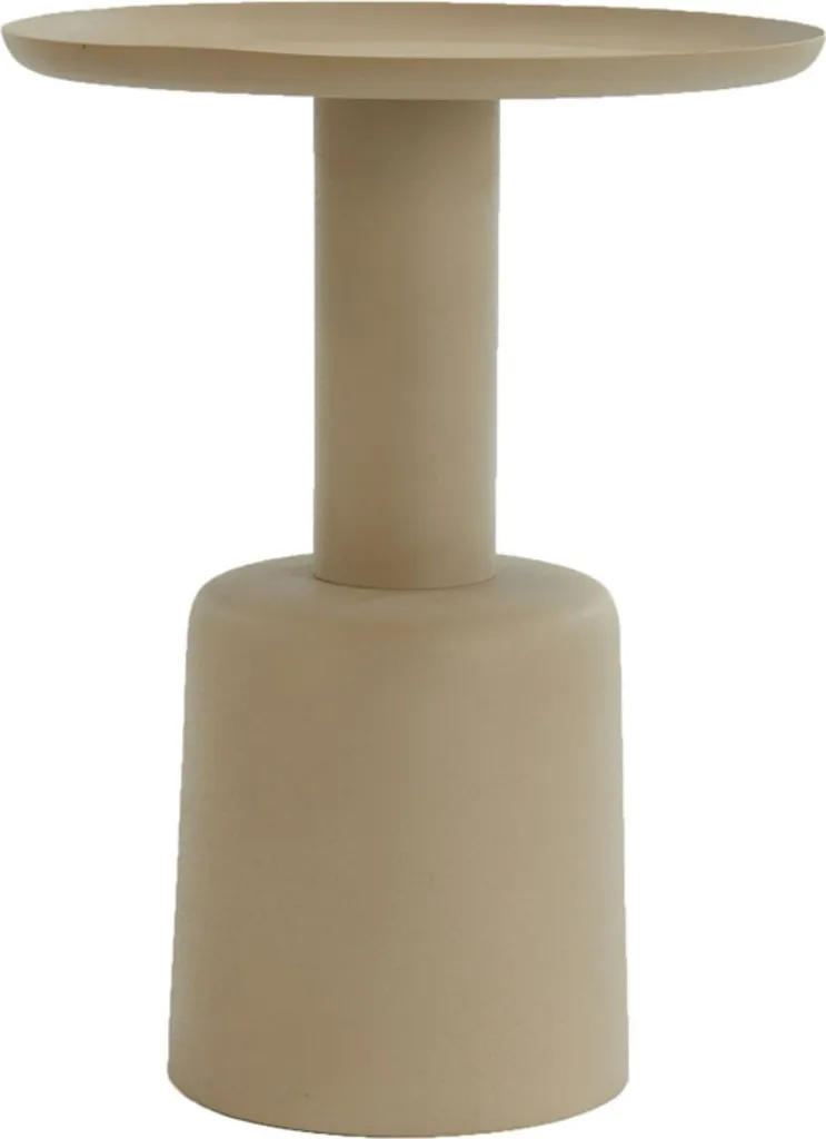 Bout de canapé beige Milaki table basse ronde design industriel