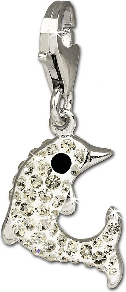 SilberDream weiß Charm Delfin Zirkonia Damen 925 Silber Charmsanhänger GSC516W