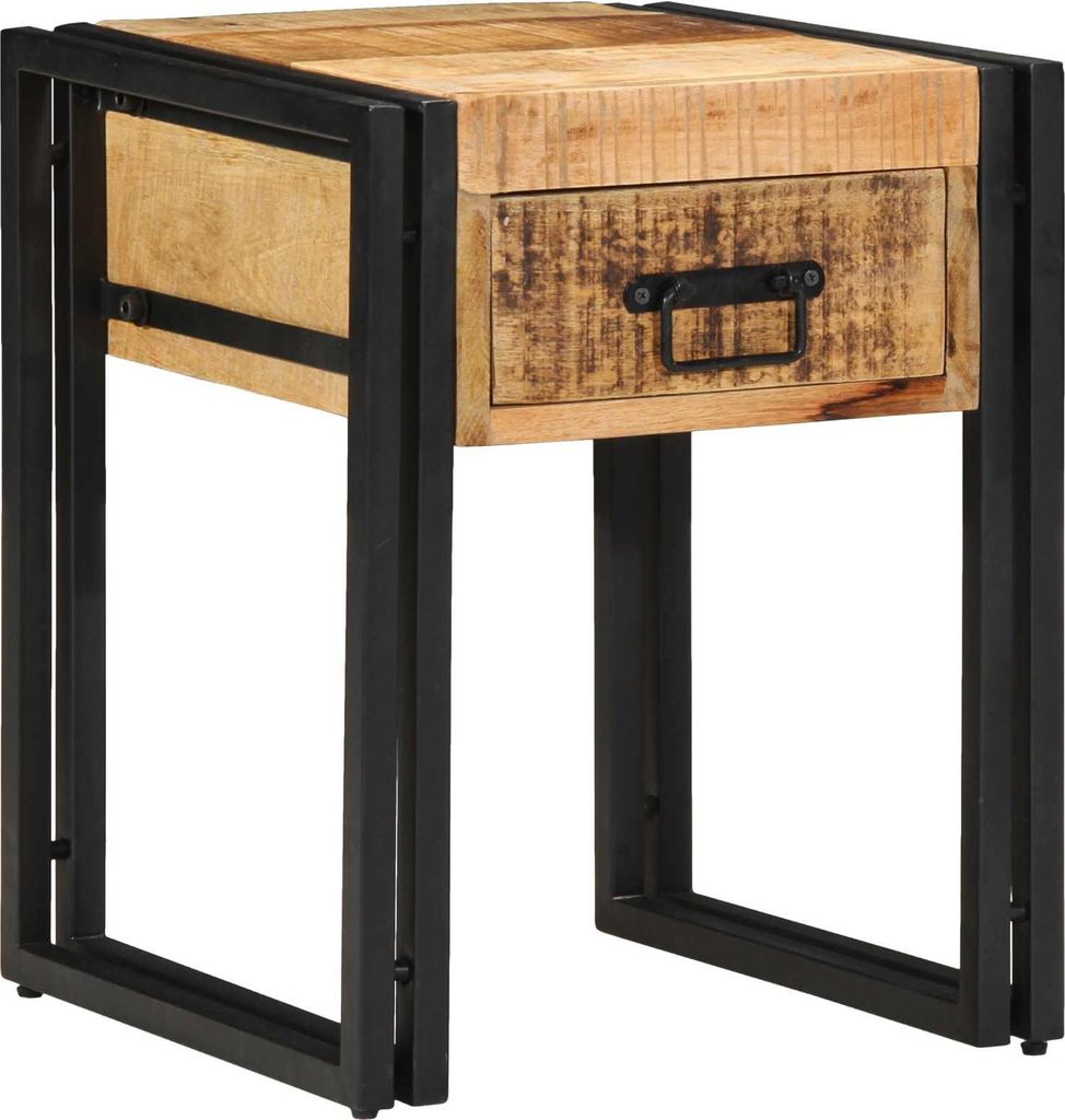 Beistelltisch mit Schubladen 40 x 40 x 50 cm Massivholz Mango