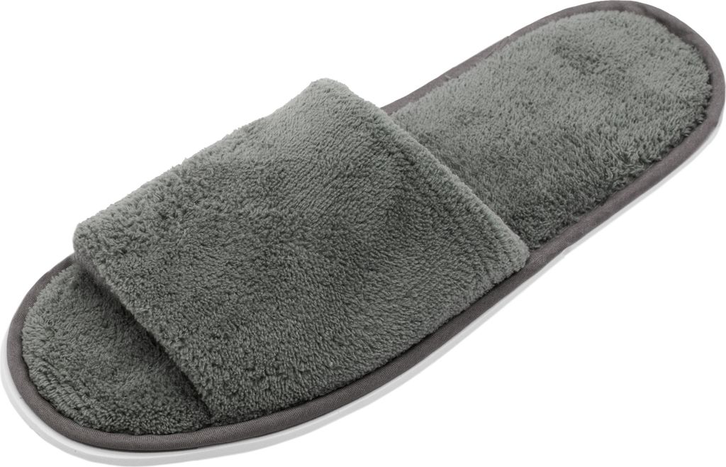 Frottierslipper, Universalgröße, grau, vorteilhaftes 10er Produktbild 