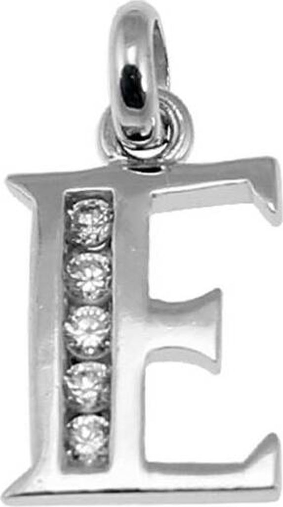 925 Sterling Silber Einhänger Ketten Anhänger Buchstabe mit Zirkonia E 5126
