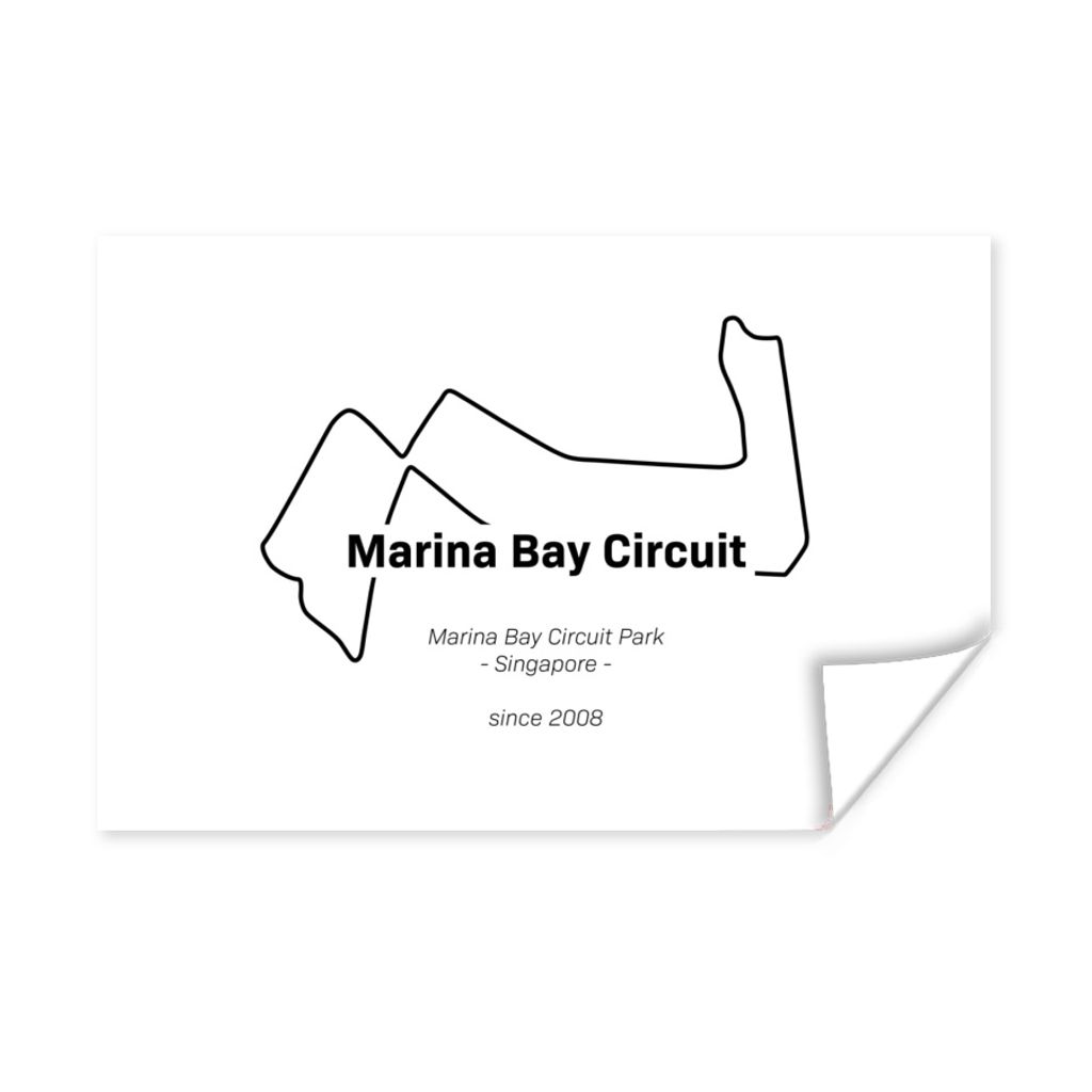 MuchoWow Poster Singapur - Formel-1-Rennstrecke 30x20 cm - Plakate - Print