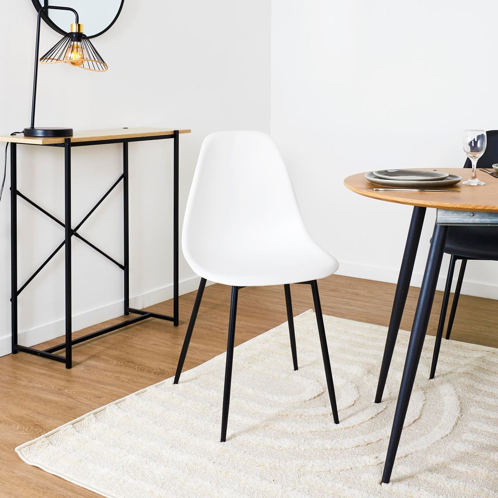 Chaise - HOME DECO FACTORY - Gustav - Design Épuré - Blanc Image du produit 