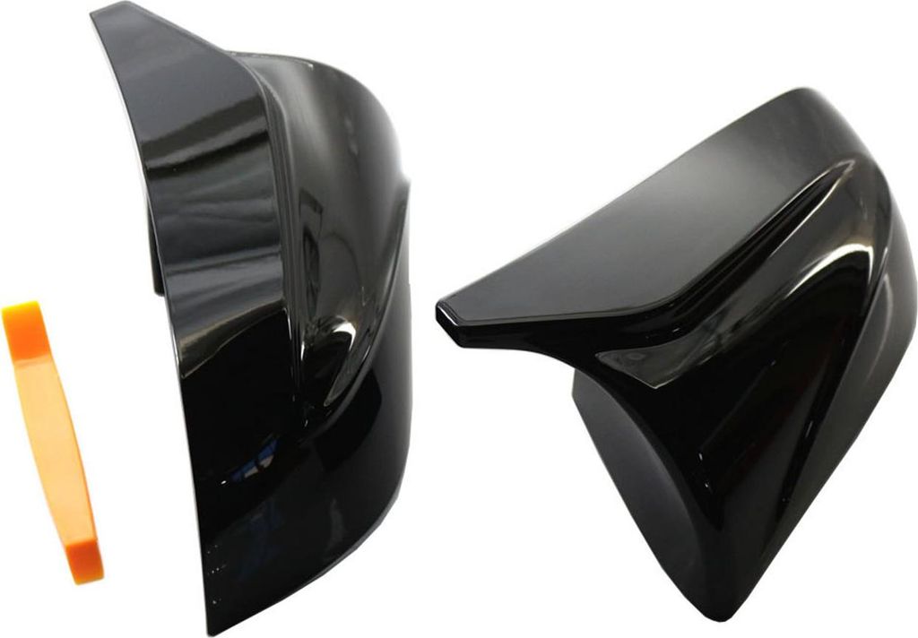Seitenspiegel-Abdeckkappen, Horn-Stil, schwarz glänzend, Spiegelgehäuse, Ersatz für Tesla Model 3 2017–2021, 109229001D, 109229201D, 109229000...