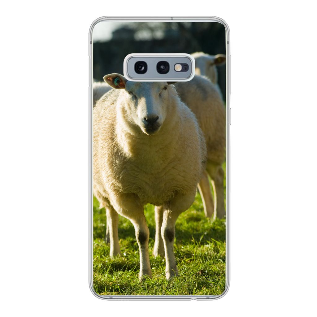 MuchoWow Handyhülle Schutzhülle Hülle für Samsung Galaxy S10e Schafe - Tiere - Wolle Silikon Softcase Handy Hülle - Handy