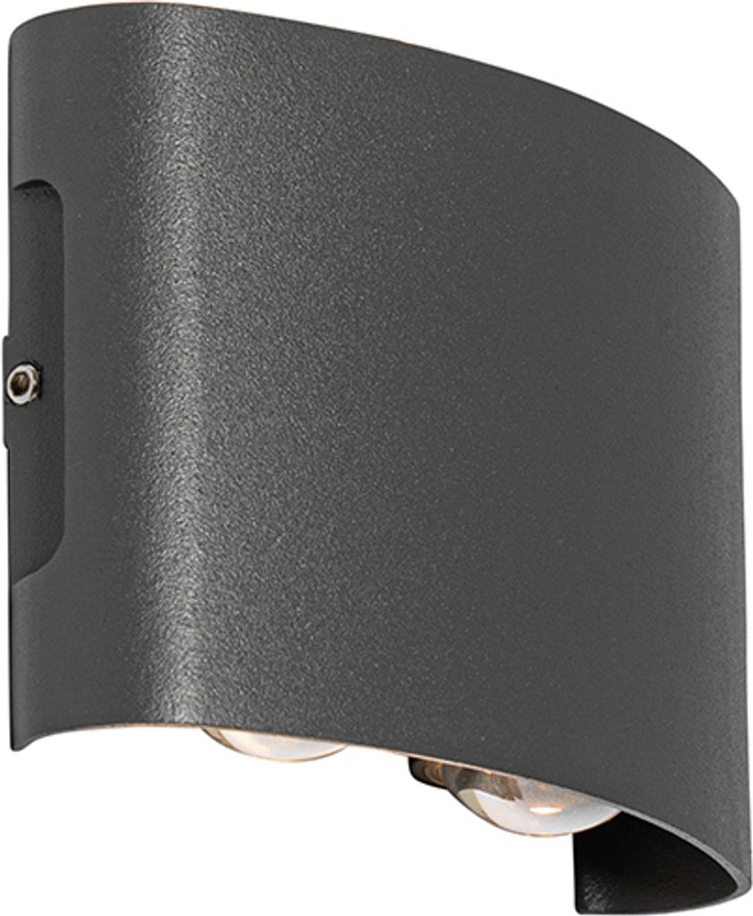 QAZQA - Modern Außen Wandleuchte dunkelgrau inkl. LED 4-flammig IP54 - Silly I Außenbeleuchtung - Aluminium Oval - I (nicht austauschbare) LED