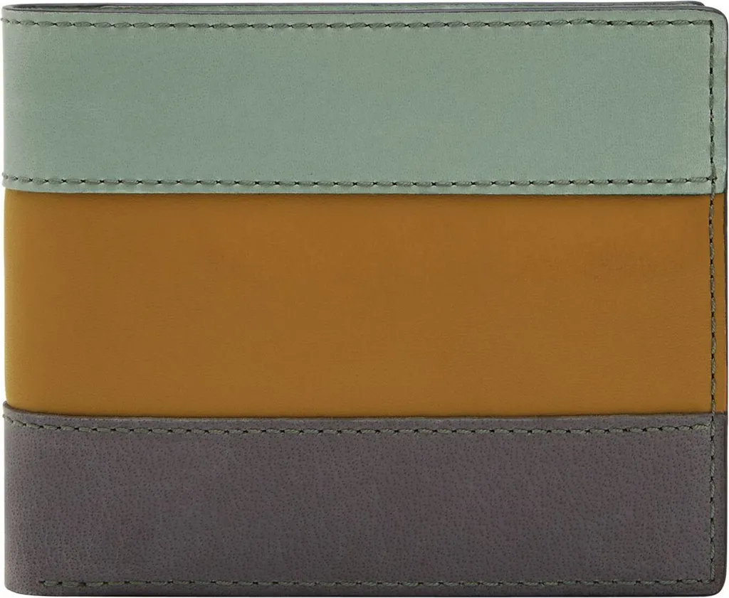 Petit portefeuille Fossil Everett pour cartes et billets cuir Sage