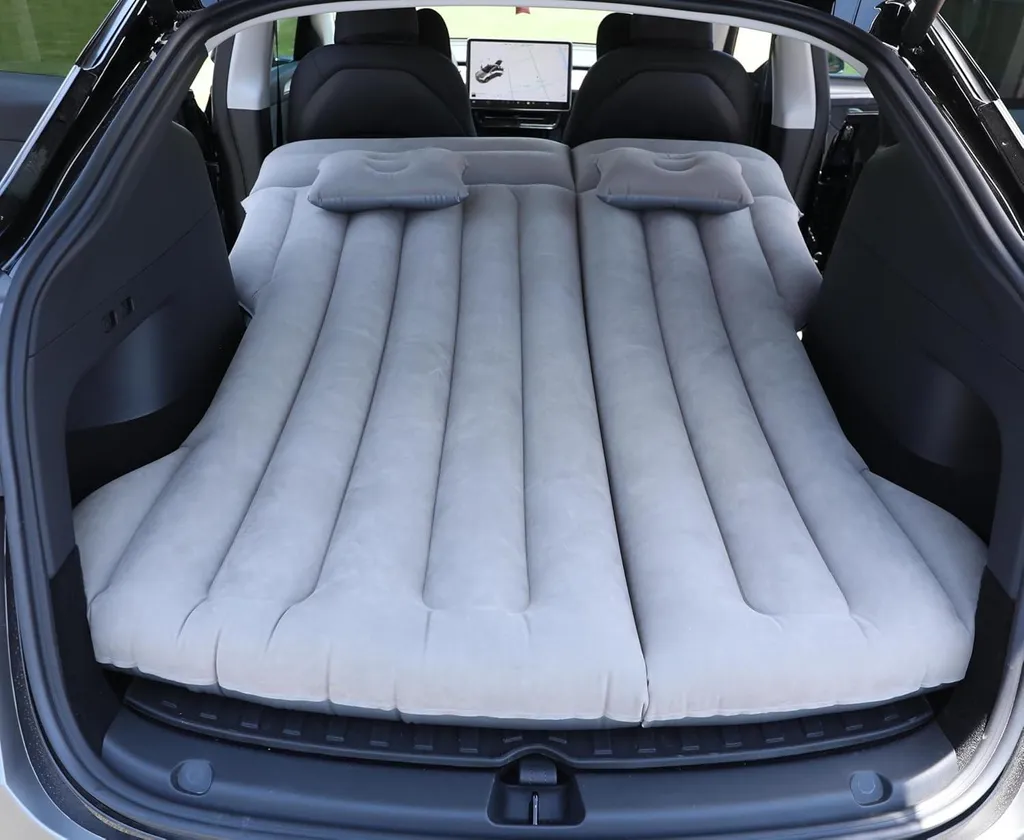 Matelas gonflable camping voiture Tesla Model Y 195x130 cm SUV gris