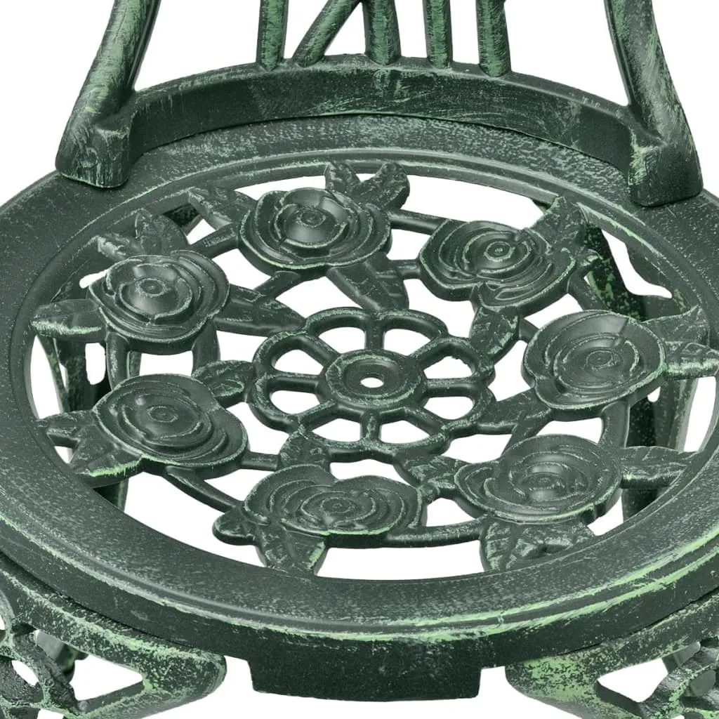 Set bistro robuste en aluminium vert résistant aux intempéries 3 pcs - 9
