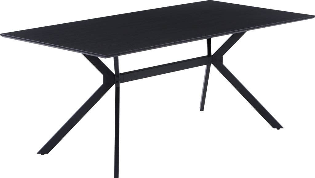 SIT Möbel Esstisch | 180 x 90 cm | Tischplatte 20 mm MDF Holzoptik dunkelgrau | Gestell Metall schwarz | B 180 x T 90 x H 75 cm | 19000-13 | Serie...