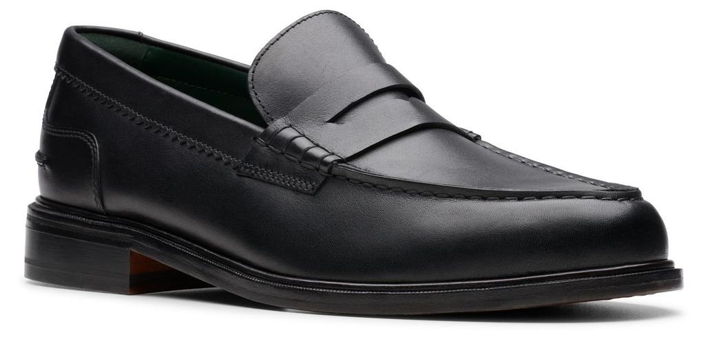 CLARKS Premium-Loafer CraftJames mit elegantem, italienischem Glattleder-Finish 1216 Black Leather 40