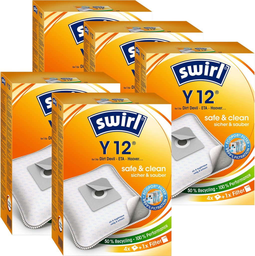 5x Swirl Y 12 MP Plus AirSpace Staubsaugerbeutel Staubbeutel Microvlies