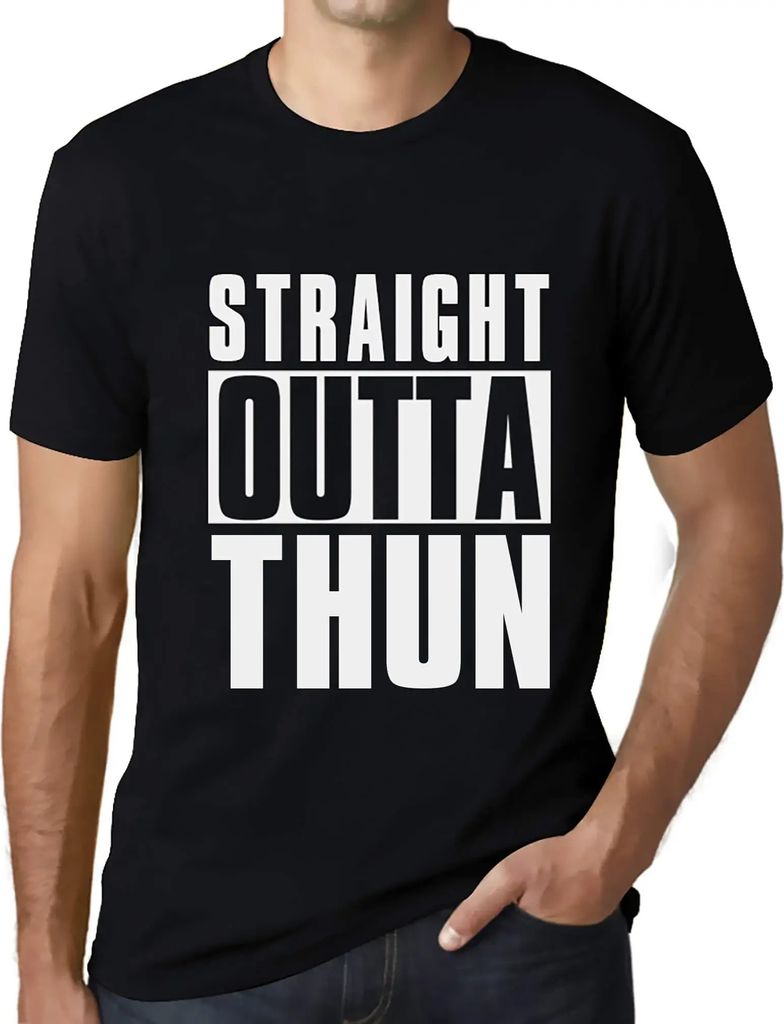 Herren Grafik T-Shirt Direkt aus dem Thun – Straight Outta Thun – Öko-Verantwortlich Vintage Jahrgang Kurzarm Lustige Druck Geburtstag Geschen...