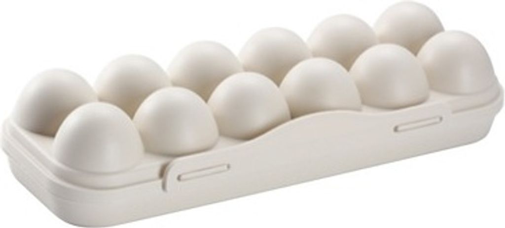 Eierhalter Haushalt Kühlschrank Aufbewahrungsbox Eier Aufbewahrungsbox, 12 Gitter khaki