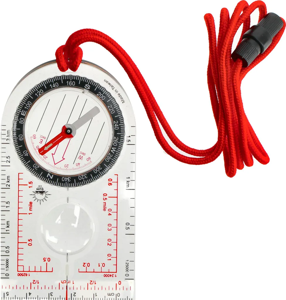 Boussole de course d'orientation ProMap Sun Co. transparente 12cm