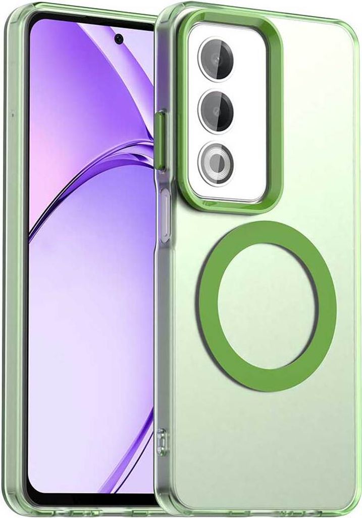 Magnetisch Hülle für Oppo A80 /Oppo A3 Pro, Schlank Durchscheinend Matt Stoßfest Handyhülle Grün