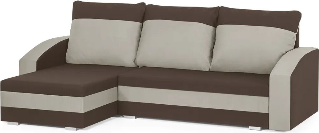 KING Ecksofa mit Schlaffunktion - Braun/Beige