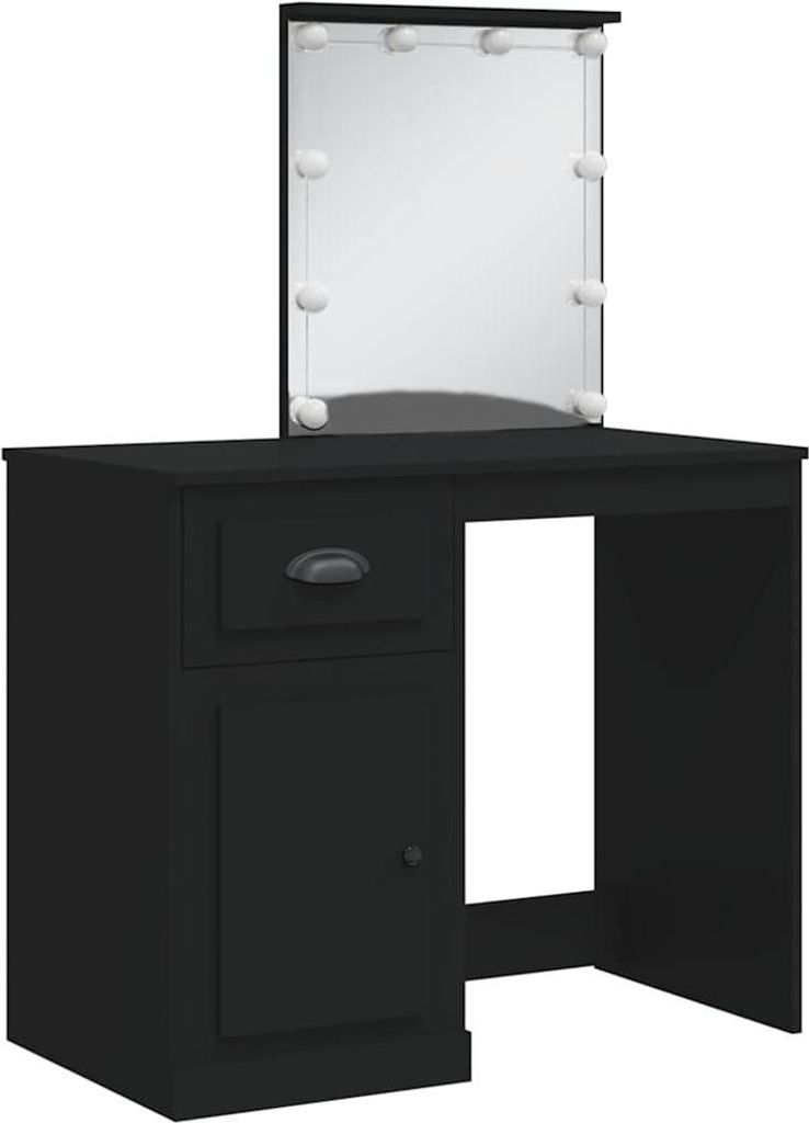 toaletný stolík vidaXL s LED svetlami čierny 90x42x132,5 cm Obrázok produktu 