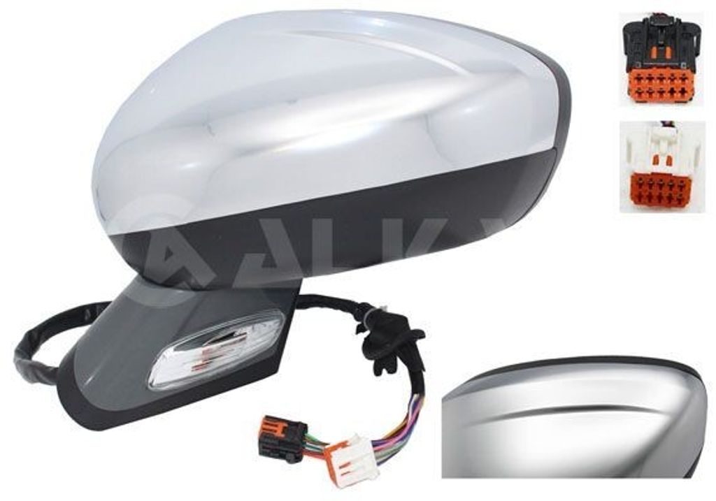 ALKAR 6159868 Außenspiegel Seitenspiegel Links für CITROËN C4 II (B7) Beheizt mit Memory Konvex Teilgrundiert Elektrisch