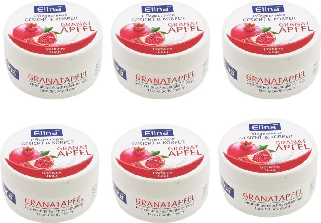 6 St. x 150 ml Elina Granatapfel Hautpflegecreme Produktbild 