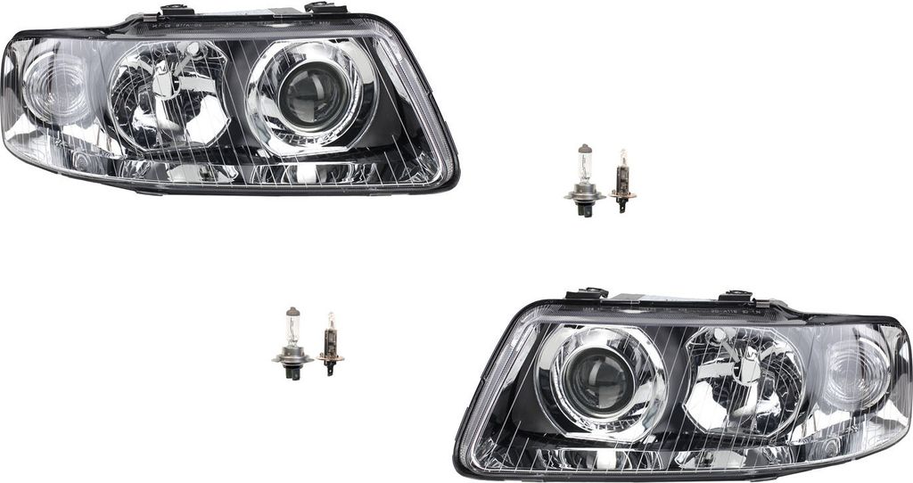 Johns, Scheinwerfer Halogen passend für Audi A3 8L 00-03 mit H7 H1 Set Links Rechts 8L0941003K 8L0941003AF 8L0941004K 8L0941004AF