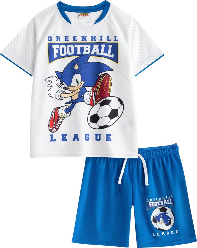 Sonic The Hedgehog - "Greenhill League" Fußball-Kit für Jungen NS9515 (128) (Weiß/Blau)