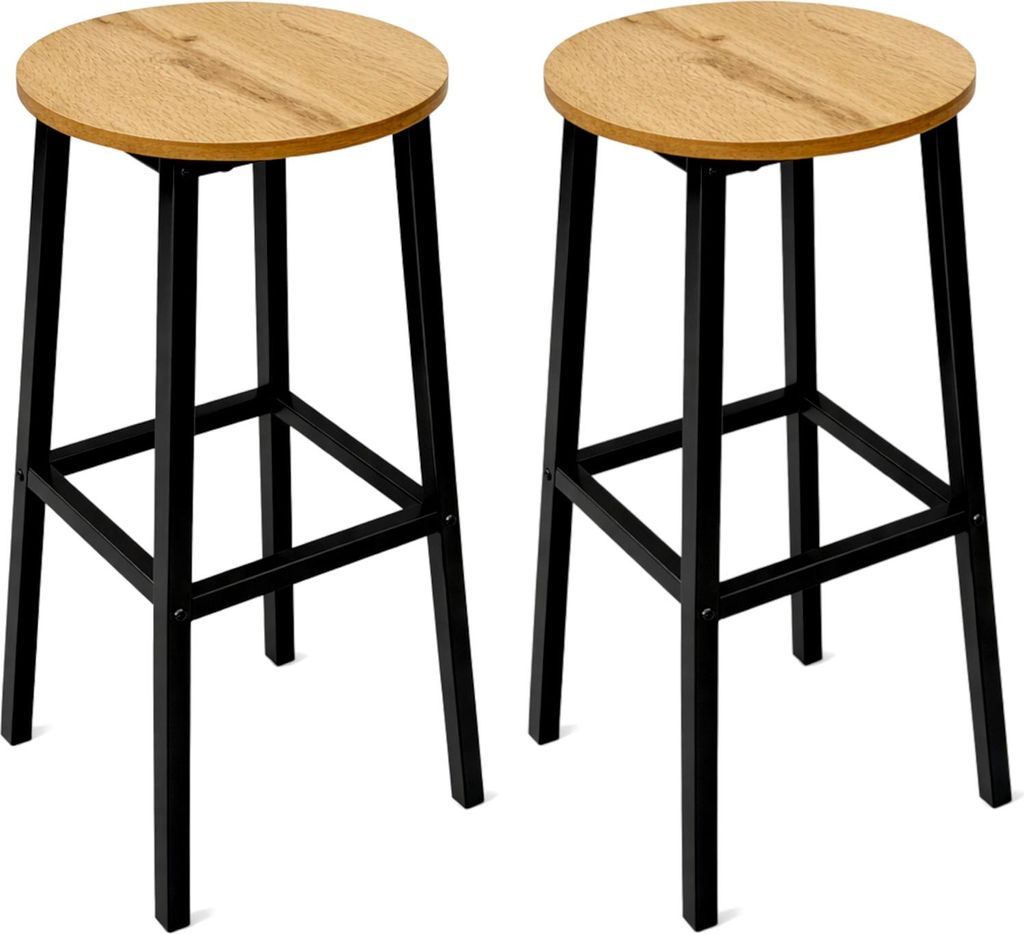 BEGRYF Barhocker 2er Set 65 cm Eichefarben, Sitz Ø30 cm, Produktbild 