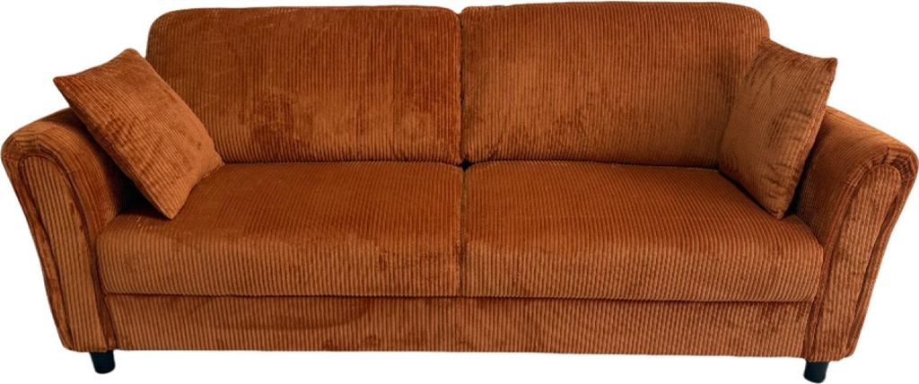 LUCERNE 4-Sitzer-Sofa aus terrakottafarbenem Cord