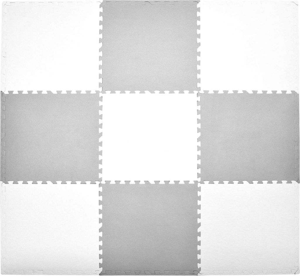 Humbi Large Educational Mat Thick Foam Puzzles 180 x 180 x 1 cm Farbe weiß-grau