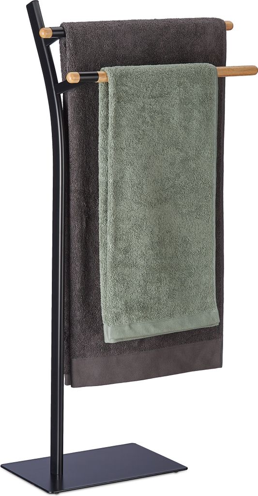relaxdays Stehender Handtuchhalter 2-armig Produktbild 