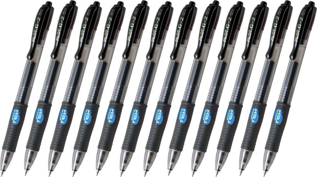 12 X Penne A Gel Pilot G-2 07 0.7mm Nere A Scatto Immagine del prodotto 