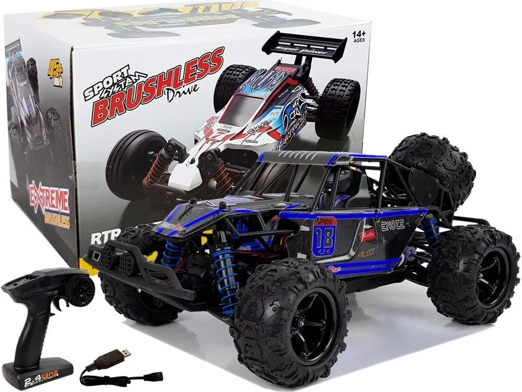 Véhicule tout-terrain télécommandé bleu - 4x4 RC 1:18 suspension pro