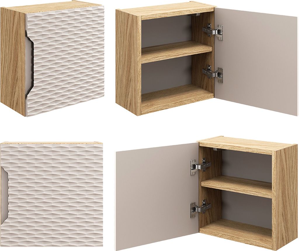 Hängeschrank 35x35cm in Eiche mit beige OLUO-56-BEIGE